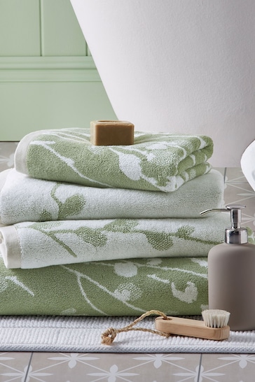 Laura Ashley Green Pussy Willow Towel