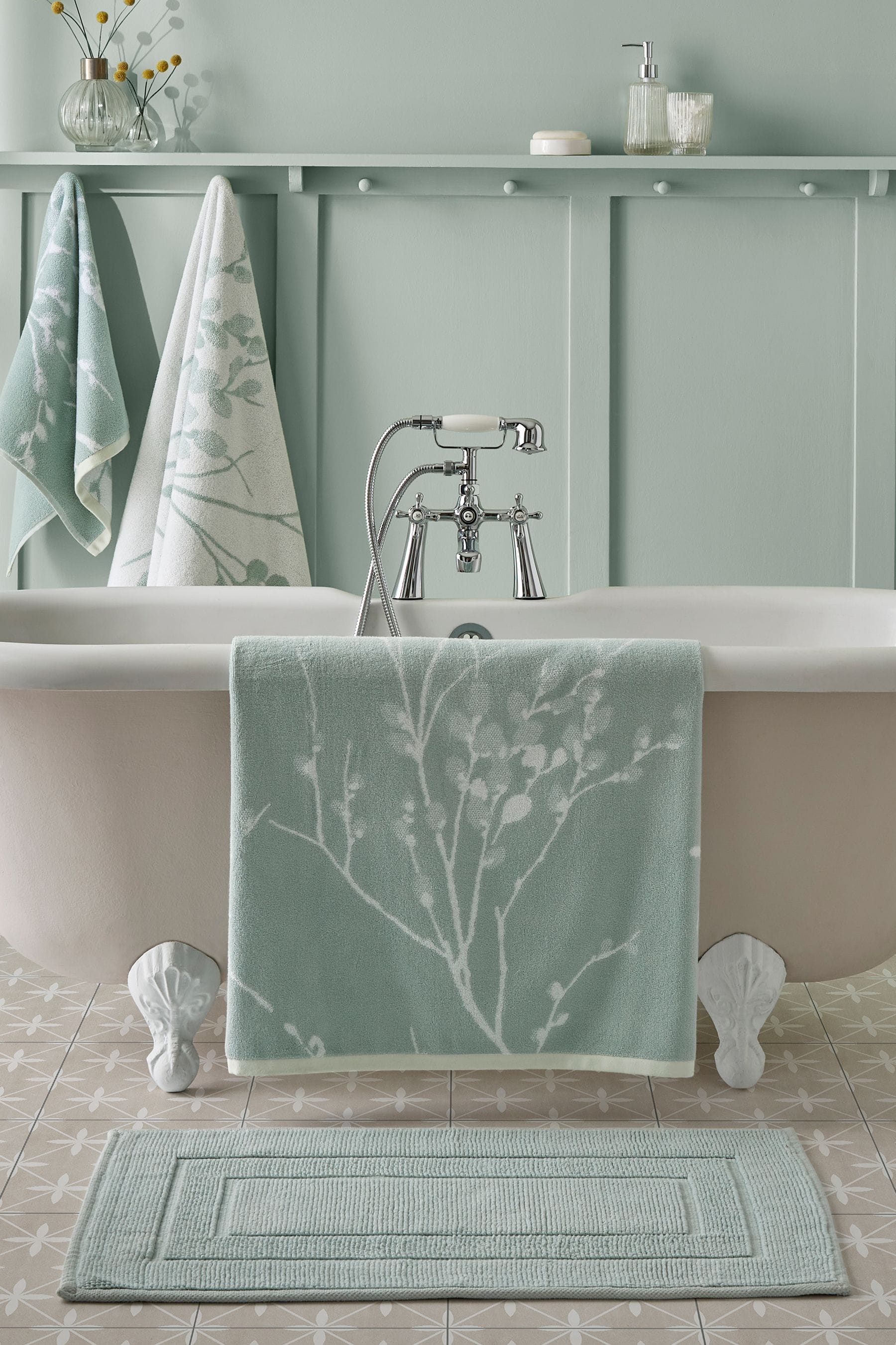 Blue and green bath towels cheap