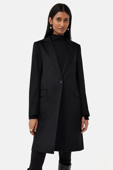 Buy Jigsaw Relaxed Wool City Black Coat from the Next UK online shop