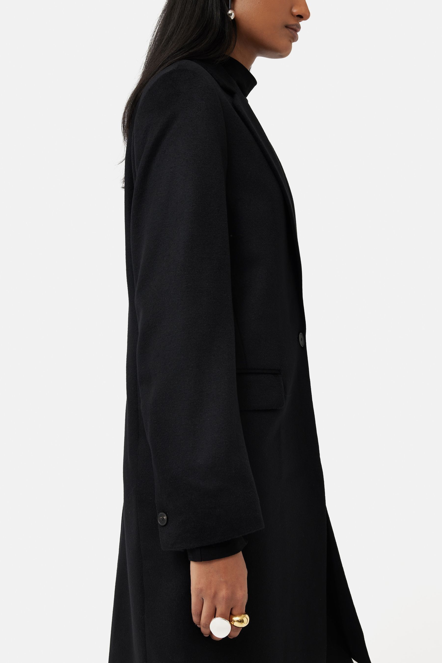 Buy Jigsaw Relaxed Wool City Black Coat from the Next UK online shop