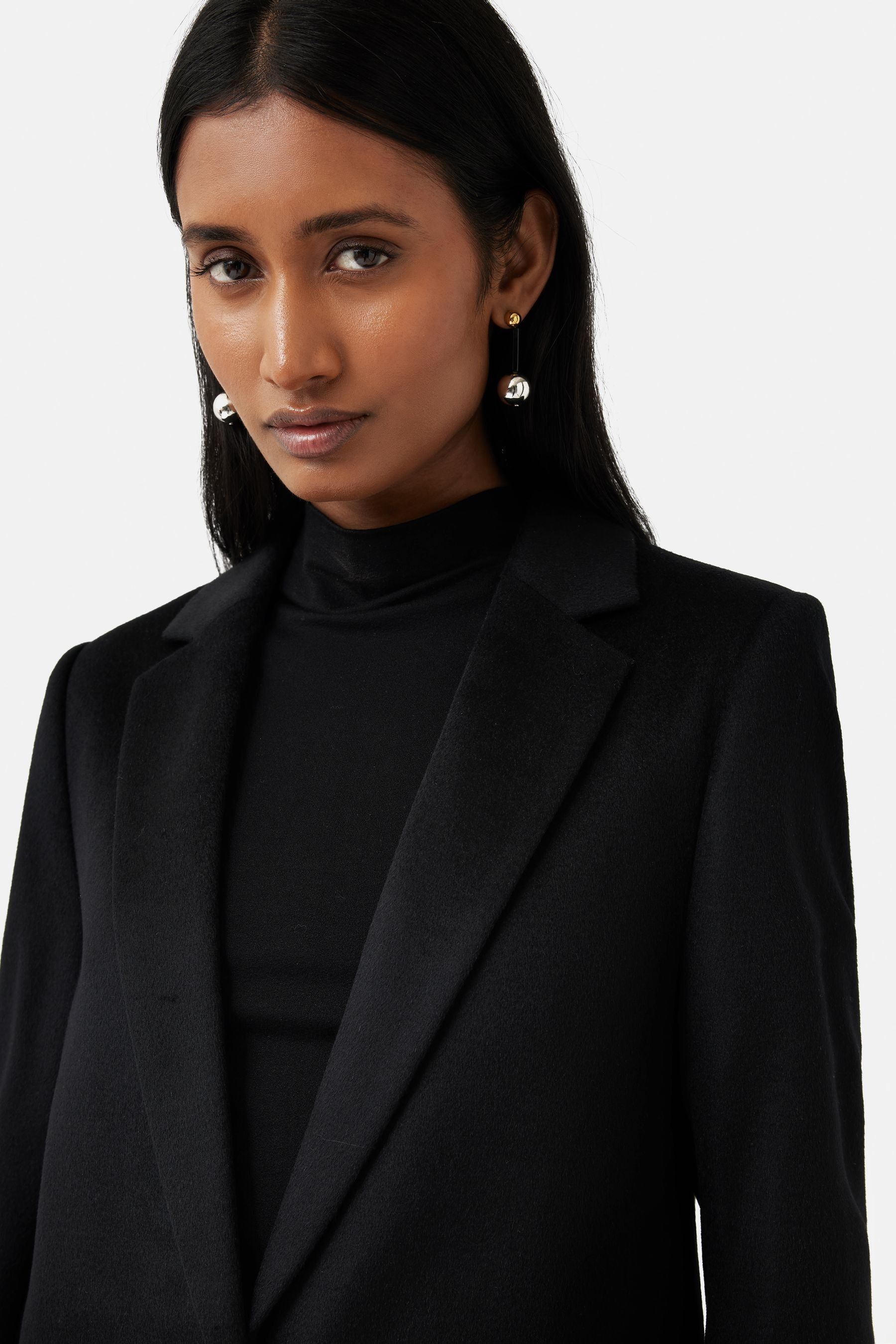 Buy Jigsaw Relaxed Wool City Black Coat from the Next UK online shop