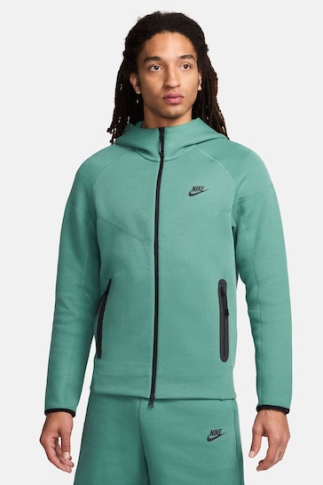 Nike Green/Black Tech Fleece Full Zip Hoodie