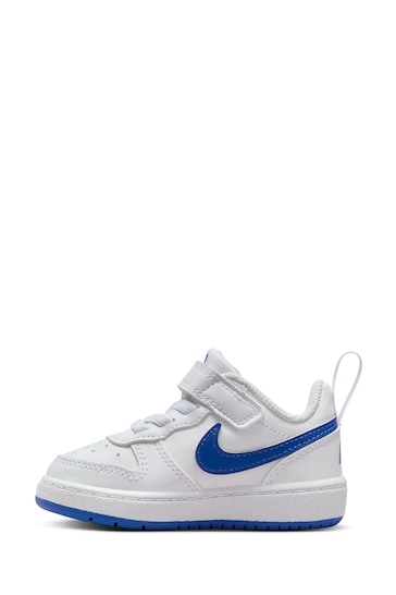 Nike White/Blue Infant Court Borough Low Recraft Trainers