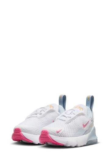 Nike White/Pink Infant Air Max 270 Trainers