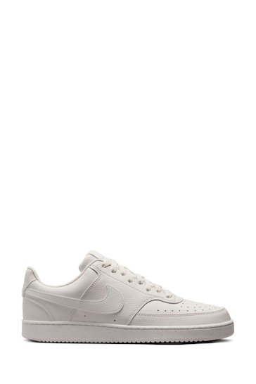 Nike White/White Court Vision Low Trainers