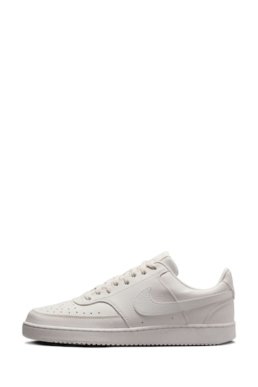 Nike White/White Court Vision Low Trainers