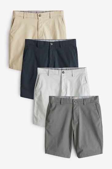 Multi Slim Fit Stretch Chino Shorts 4 Pack