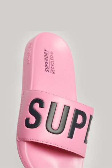 Superdry Dark Pink Vegan Code Core Pool Sliders