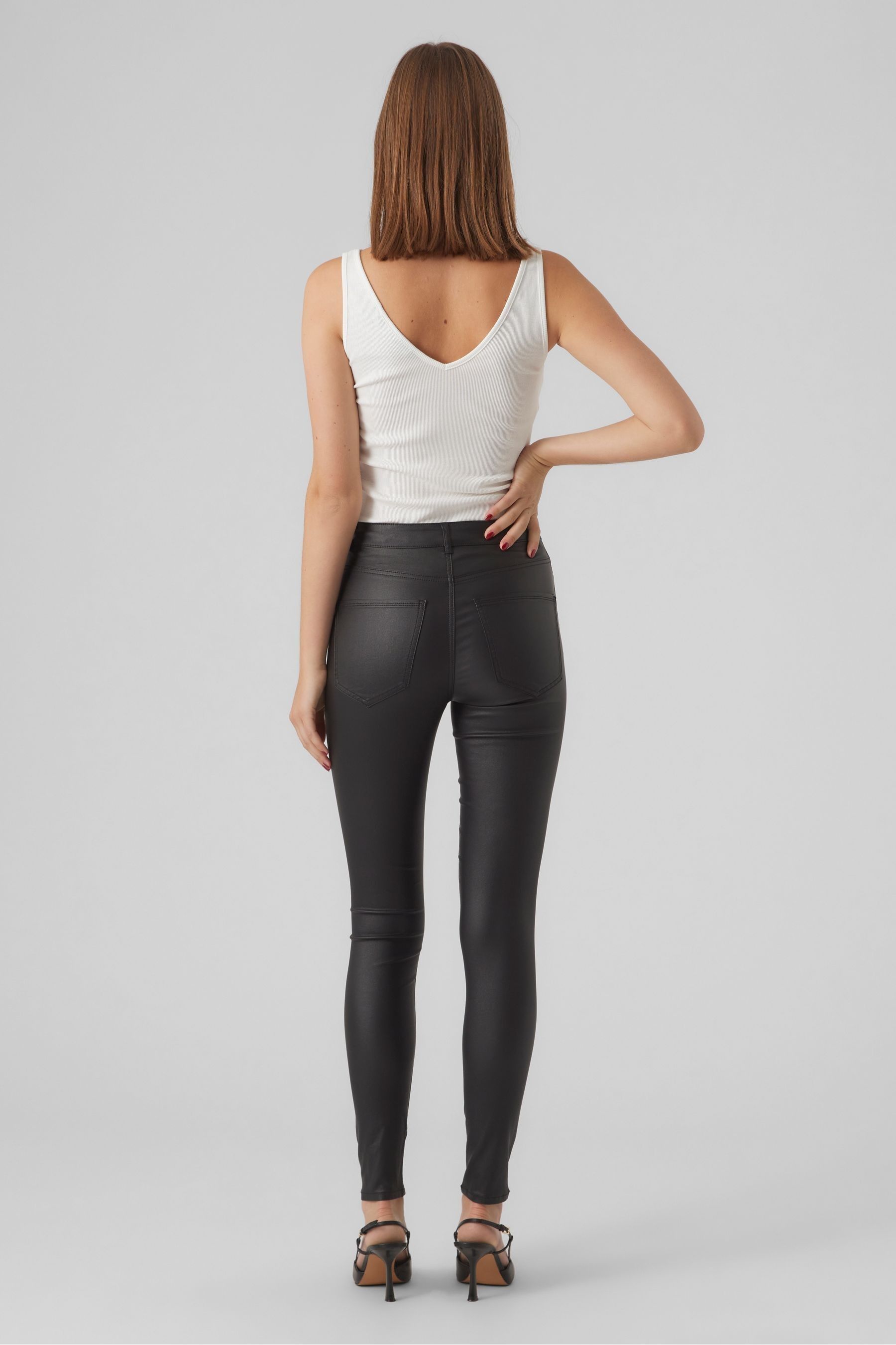 Vero moda store coated skinny jeans