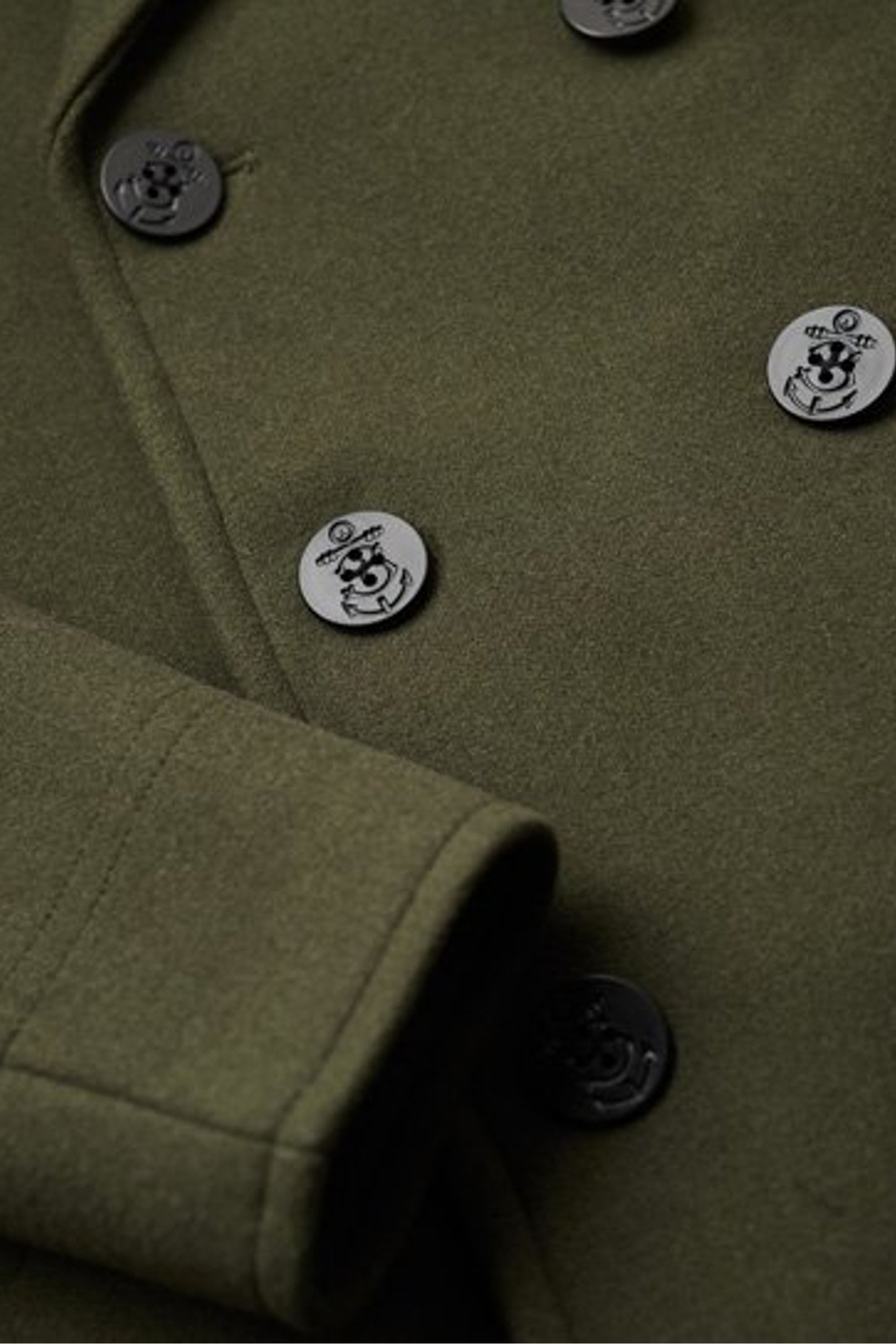 Green wool outlet peacoat