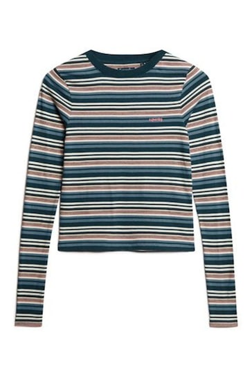 Buy Superdry Blue Stripe Long Sleeve Top from the Next UK online shop