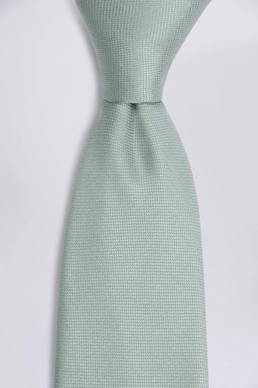 MOSS Sage Oxford Silk Tie