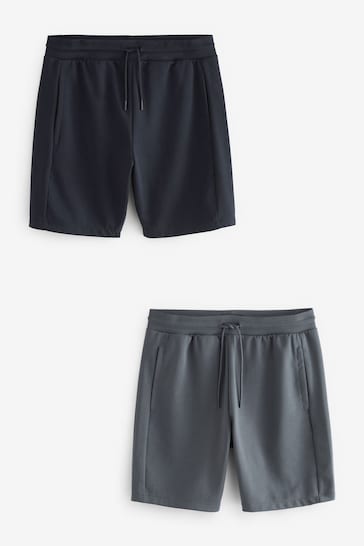 Navy Slim Zip Pocket Jersey Shorts