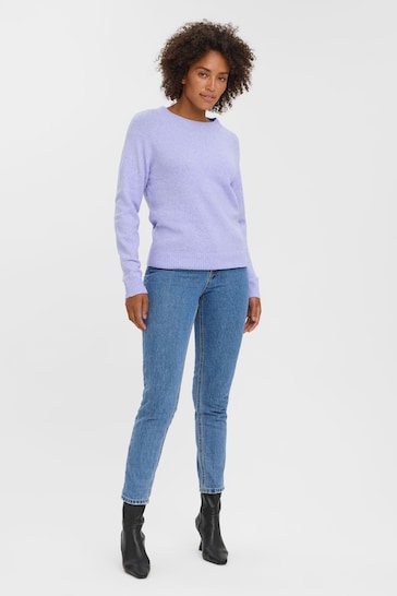VERO MODA Purple Round Neck Soft Touch Knitted Jumper