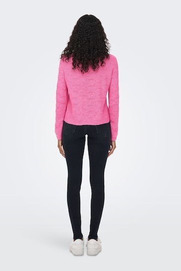 ONLY Pink Round Neck Soft Touch Knitted Jumper