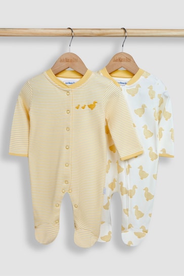 JoJo Maman Bébé Yellow Duck 2-Pack Sleepsuits