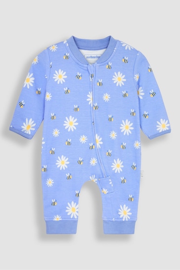 JoJo Maman Bébé Cornflower Blue Daisy Footless Sleepsuit