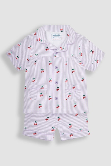 JoJo Maman Bébé Lilac Cherry Woven Pyjamas