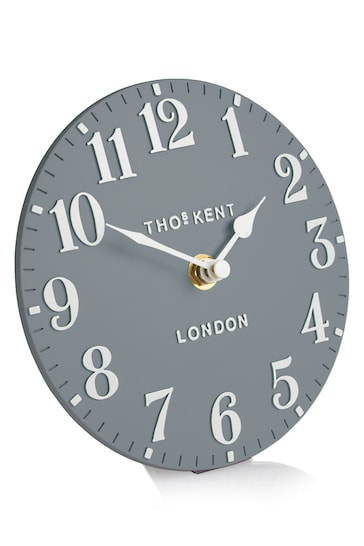 Thomas Kent Clocks Grey Arabic Flax Mantel Clock