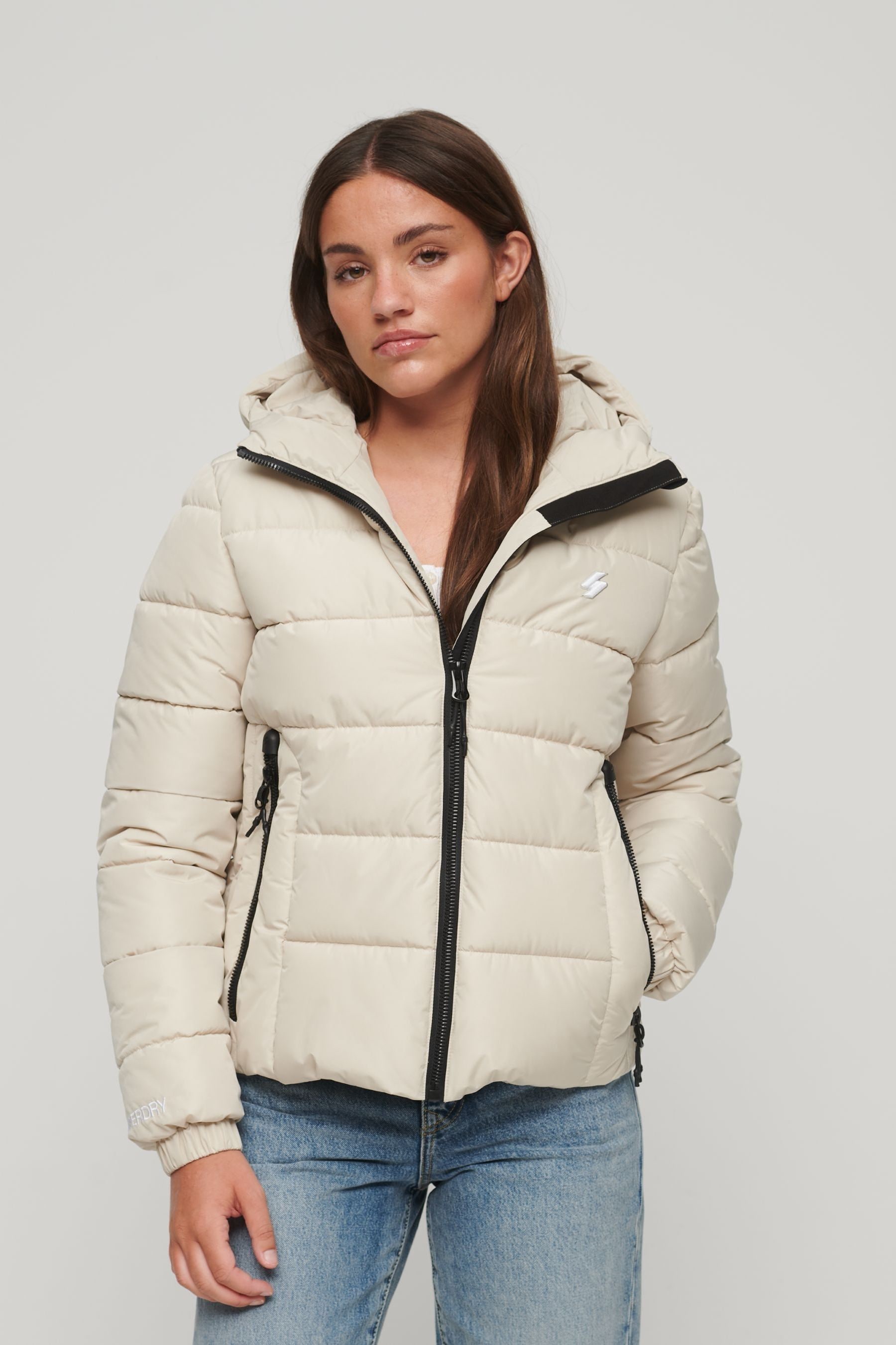 Buy Superdry Nude Hooded Spirit Sports Puffer Jacket from the Next