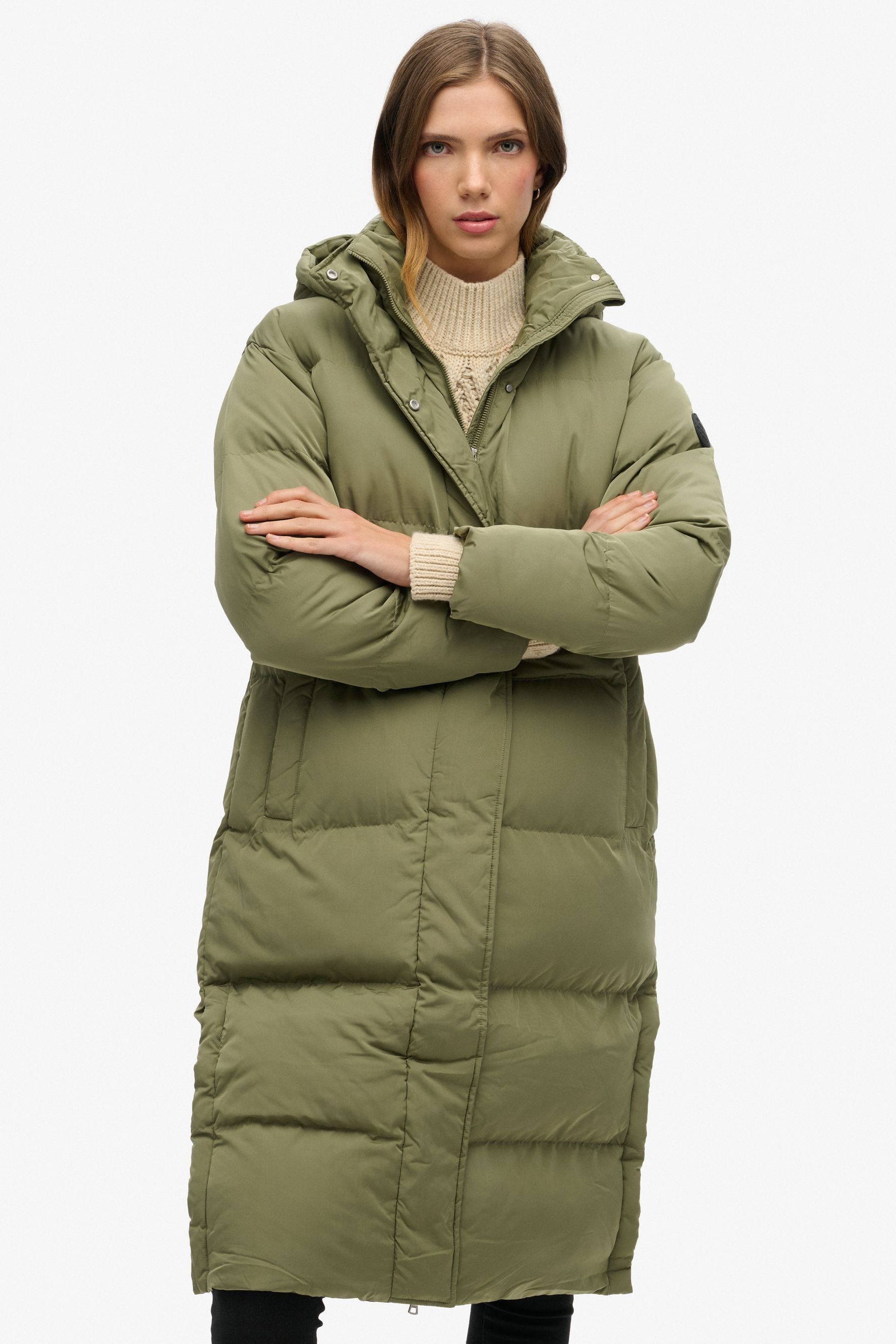 Olive discount puffer coat