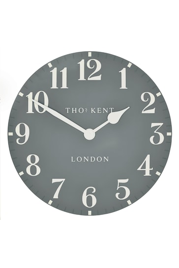 Thomas Kent Clocks Grey Large Arabic Flax Wall Clock