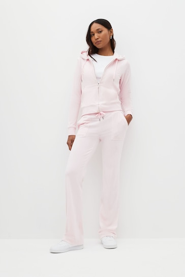 Juicy Couture Pink Zip Through Velour Robertson Hoodie