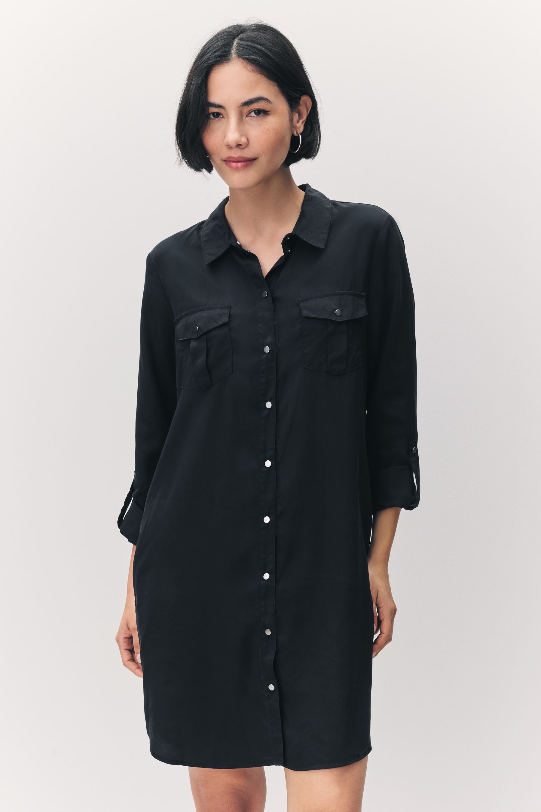 Buy VERO MODA Black Lightweight Denim Shirt Dress from the Next UK online shop