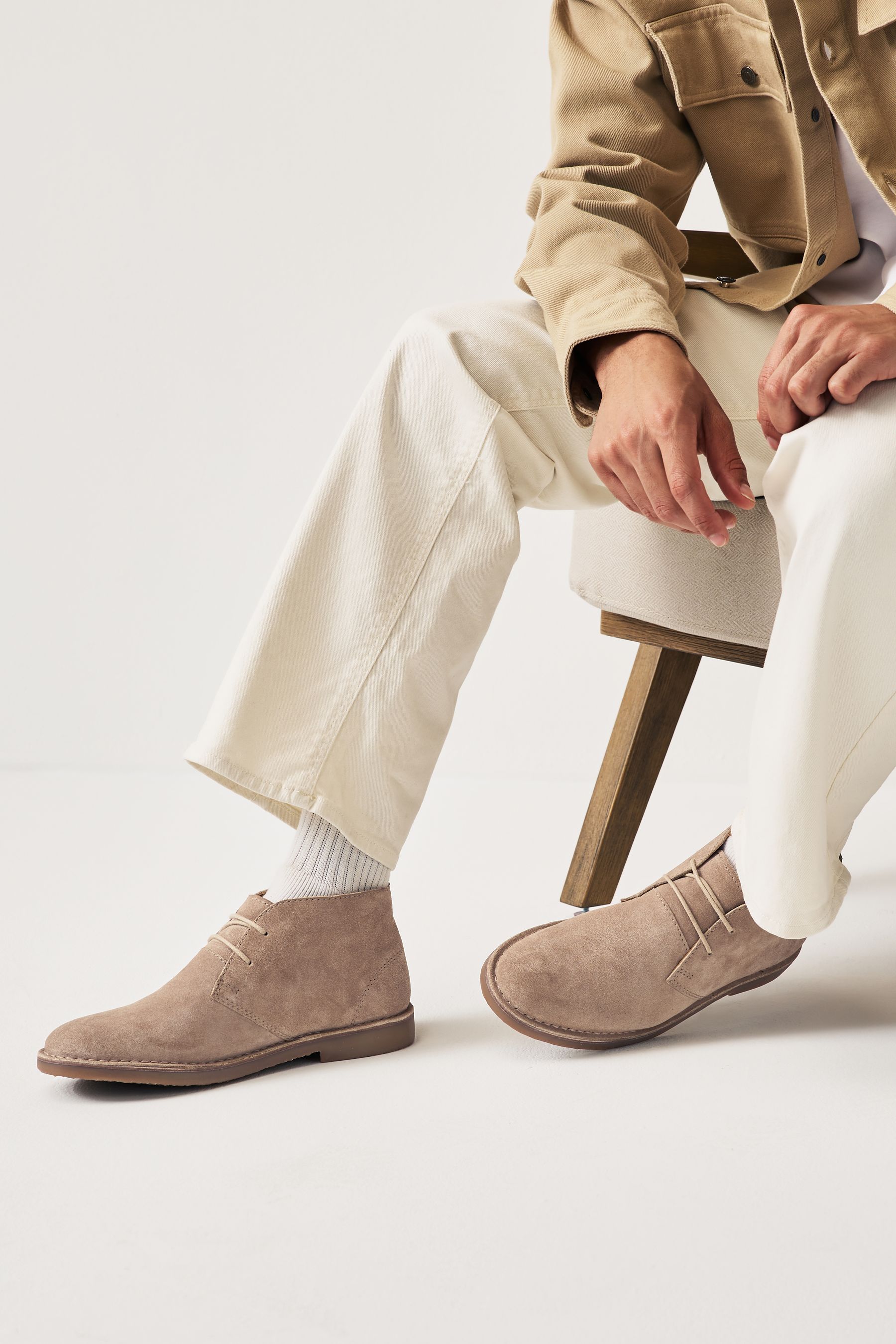 Taupe Brown Desert Boots