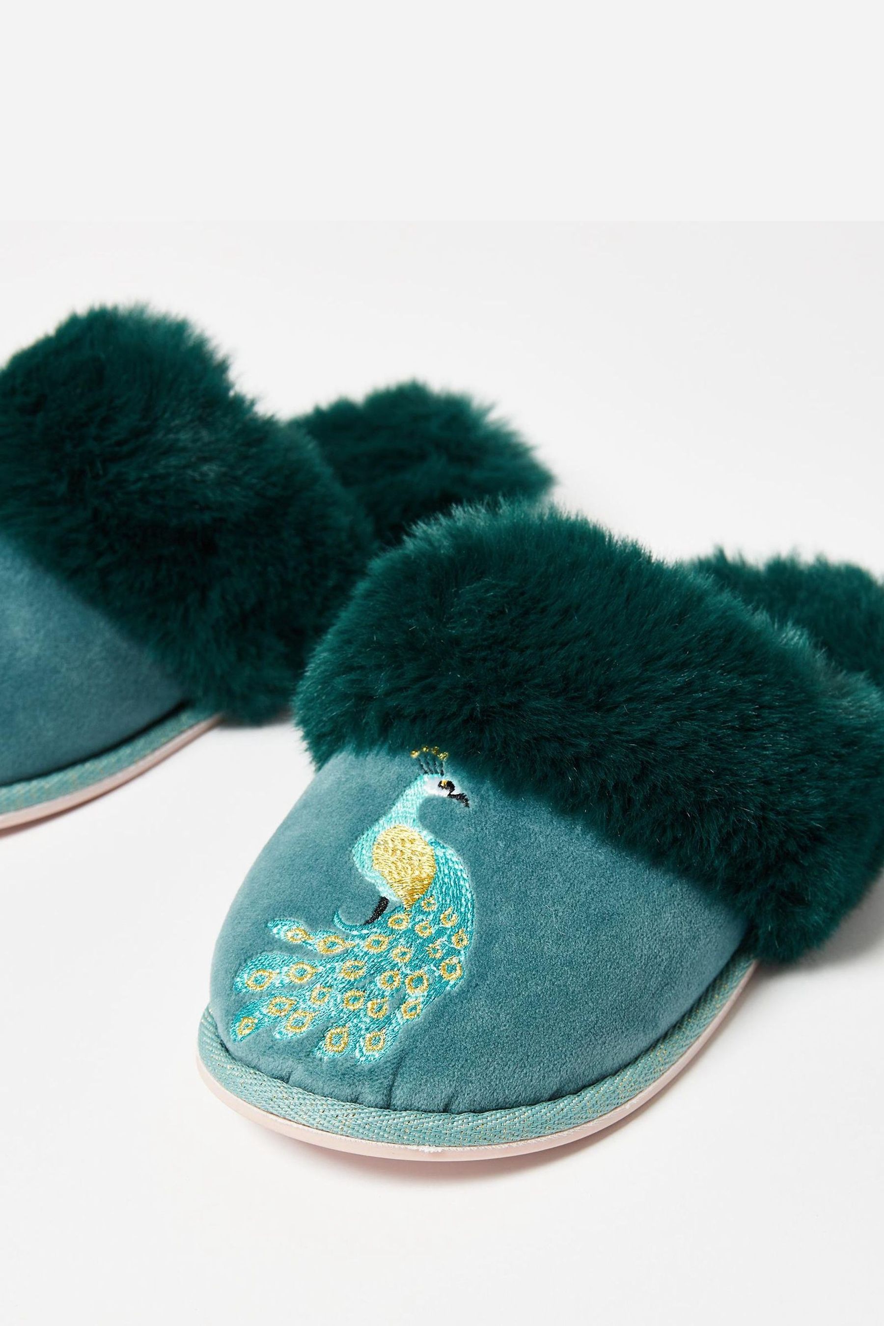 Peacock slippers on sale