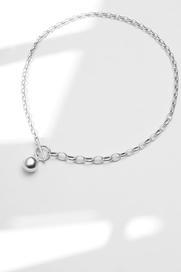Simply Silver Sterling Silver Polished Orb Necklace