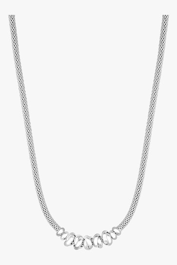 Simply Silver 925 Sterling Silver Love Knot Mesh Necklace
