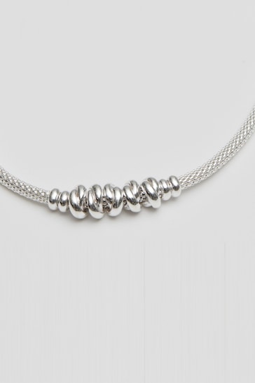 Simply Silver 925 Sterling Silver Love Knot Mesh Necklace