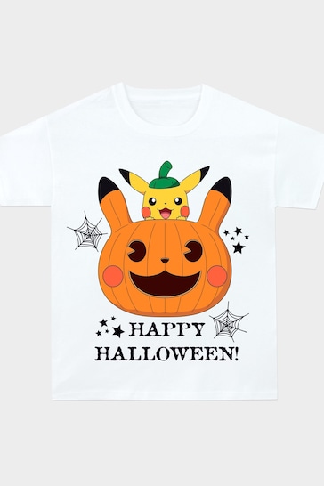 Character White Pokemon Happy Halloween Pumpkin T-Shirt