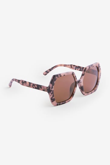 Tortoiseshell Brown Soft Hexagon Sunglasses