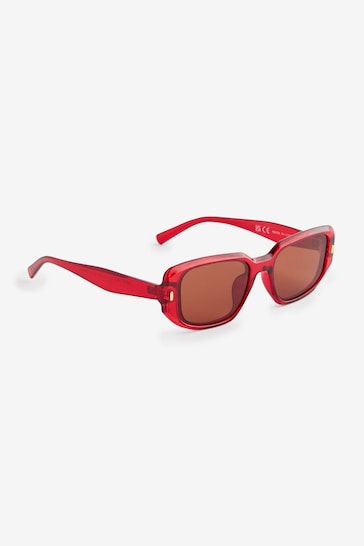 Berry Red Polarized Rectangle Sunglasses