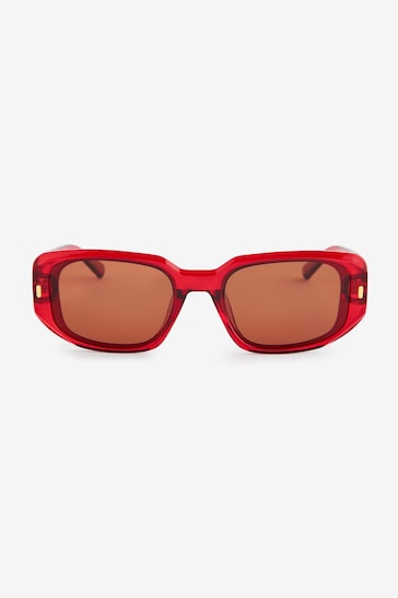 Berry Red Polarized Rectangle Sunglasses