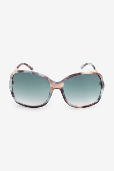 Grey/Blue Medium Square Wrap Sunglasses