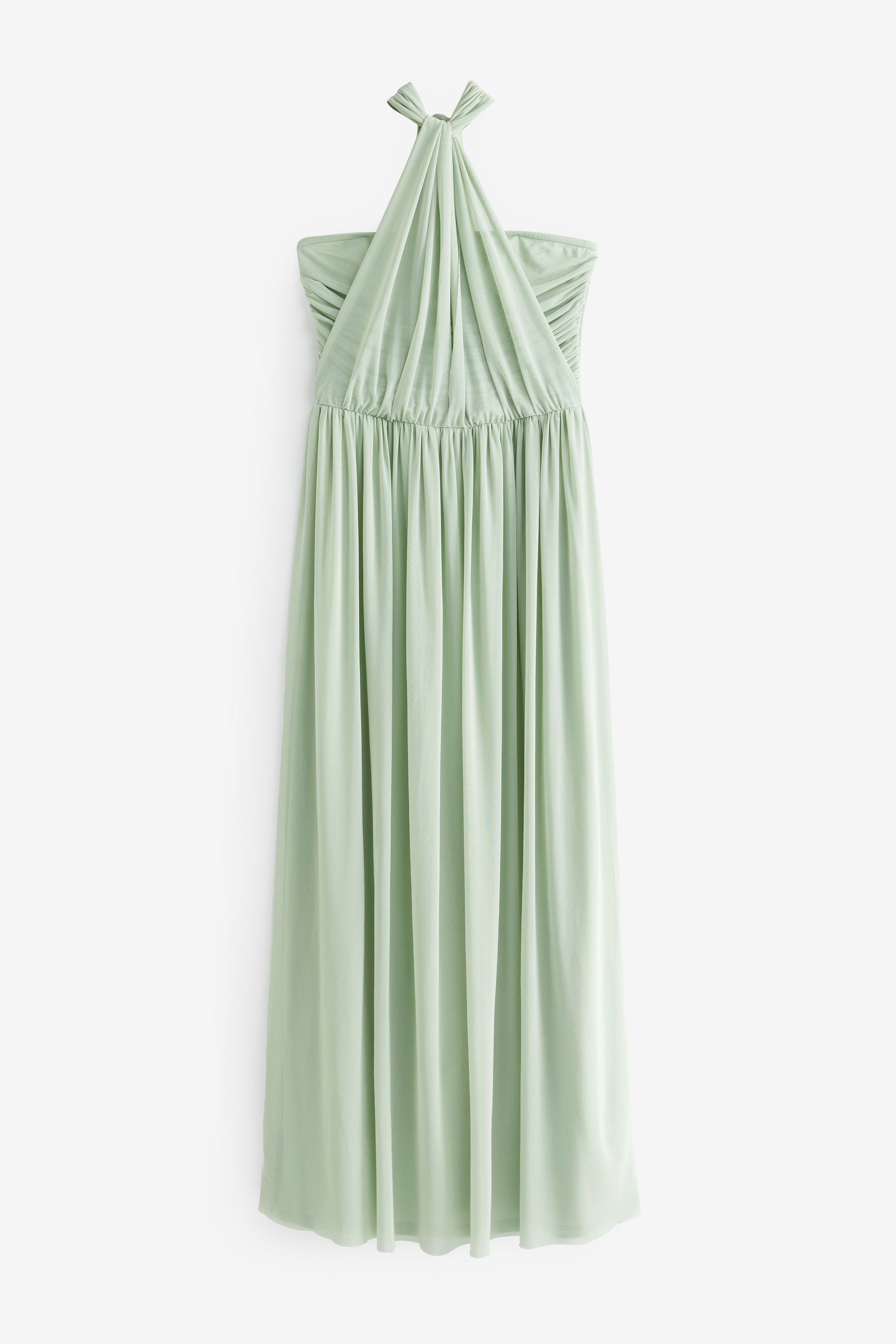 Light Sage Green Mesh Multiway Bridesmaid Wedding Maxi Dress