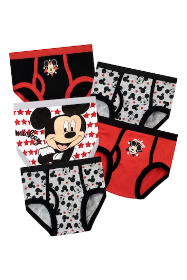 Character Red Mickey Mouse Underwears 5 Pack