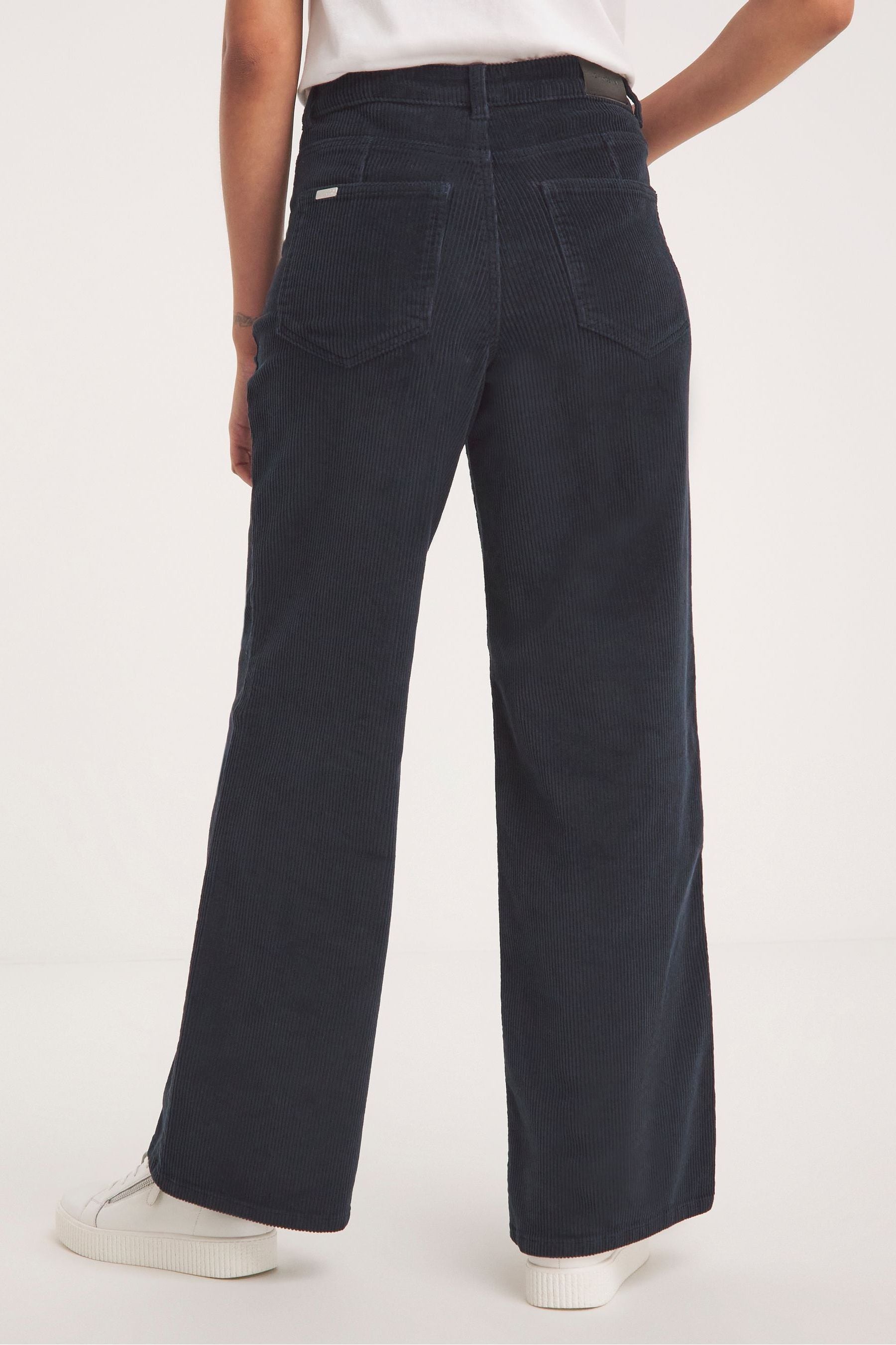 JD Williams Navy Blue Cord Pocket Front Wide Leg Jeans