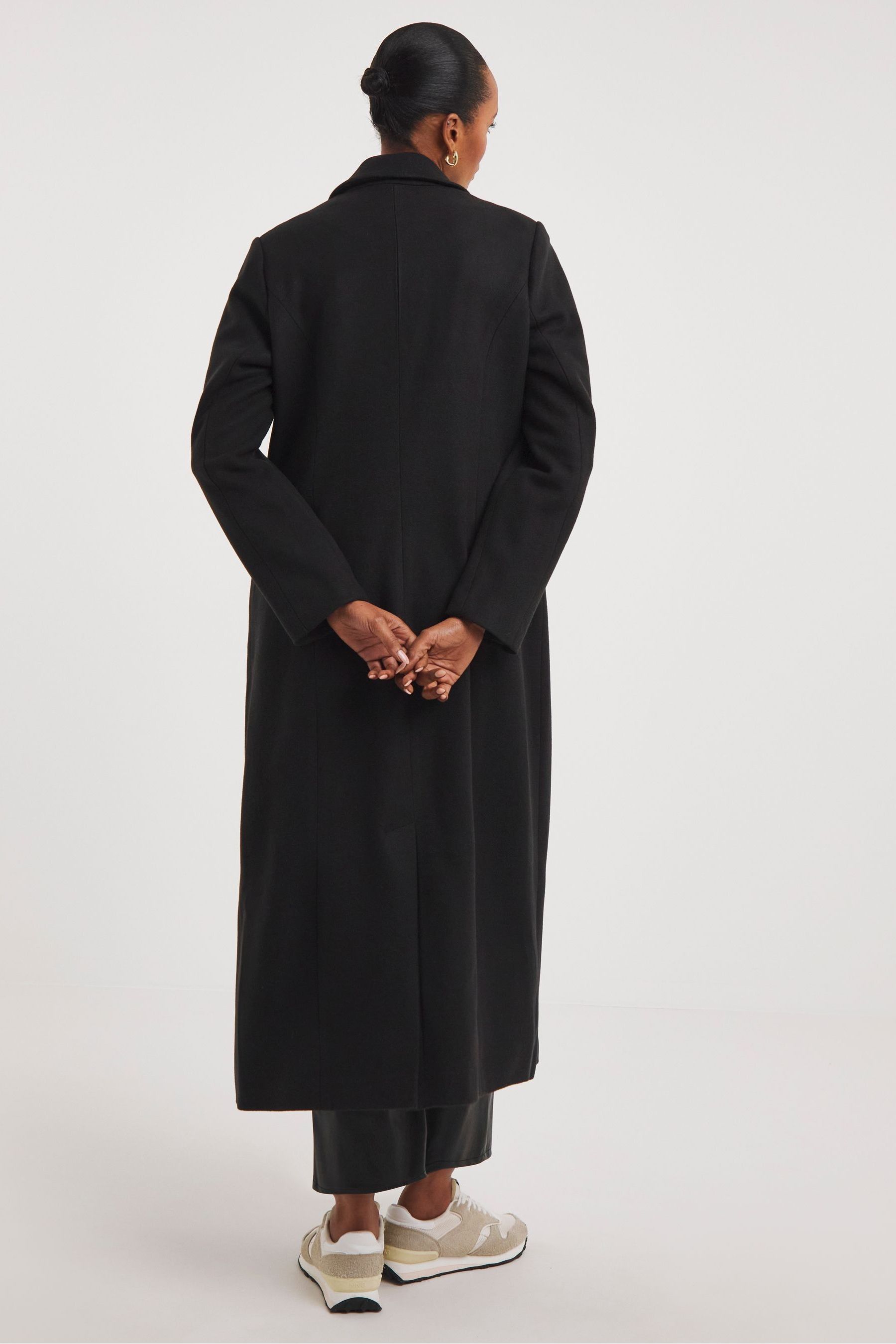 Slim black coat cheap