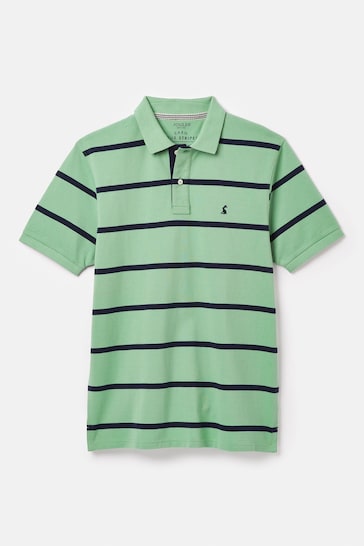 Joules Filbert Green/Navy Regular Fit Striped Polo Shirt