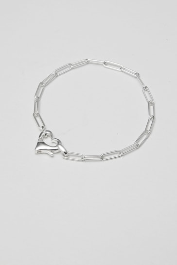 Simply Silver Silver Tone Open Heart Closure Bracelet