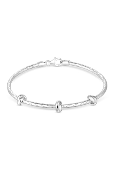 Simply Silver Silver Tone Polished Knot Bangle Bracelet
