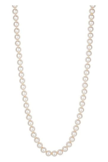 Jon Richard Cream 24 inch Pearl Gold Clasped Necklace