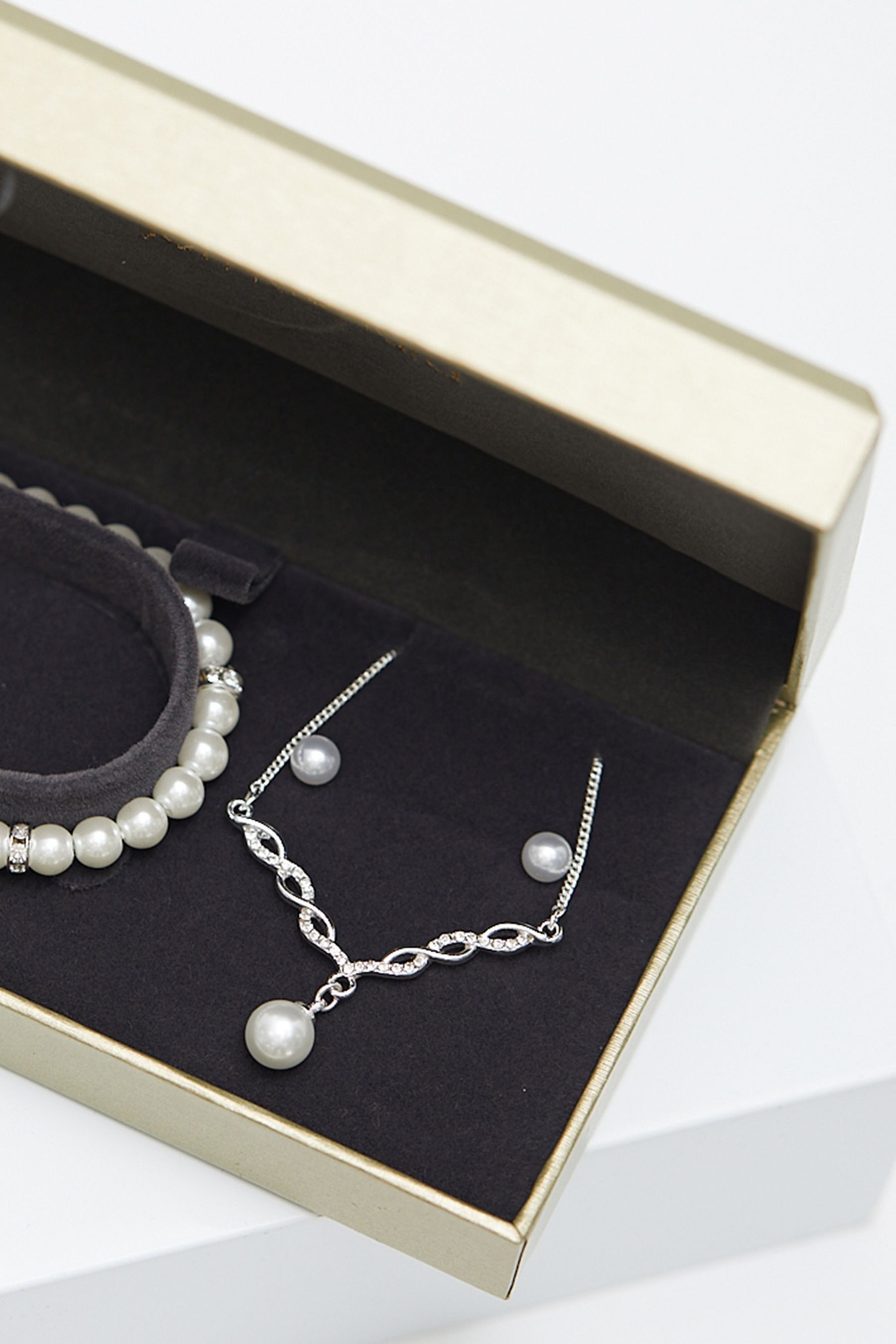 Buy Jon Richard Silver Tone Twist Pearl Bracelet Necklace and