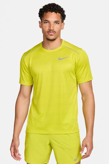 Nike Yellow Dri-FIT Miler Breathe Running T-Shirt