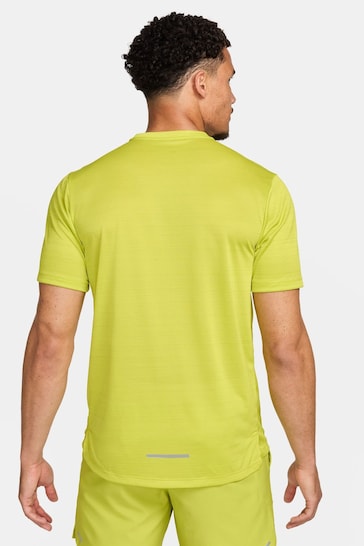 Nike Yellow Dri-FIT Miler Breathe Running T-Shirt