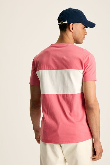 Joules Denton Pink Colourblock Jersey Crew Neck T-Shirt